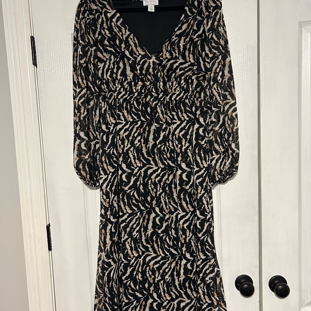 Sofia By Sofia Vergara Zebra Print Long Sleeve Dr… - image 2
